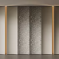 Elegant Patterned Background Wall With Light Panels And Golden Trim Details