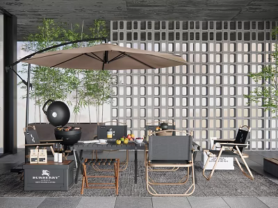 Outdoor Table and Chair Outdoor Table and Chair Combination Camping Table and Chair Folding Table and Chair 3d model