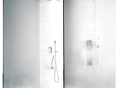 Modern Shower Sauna Interior Design With Glass Enclosure Rainfall Showerhead And Steam Effect 3d model