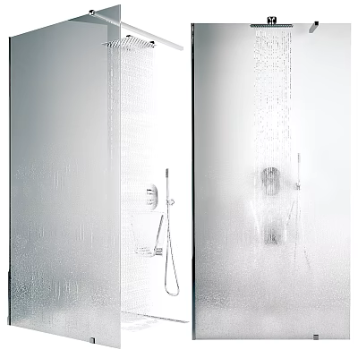 Modern Shower Sauna Interior Design With Glass Enclosure Rainfall Showerhead And Steam Effect 3d model