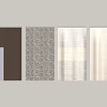 Modern Woven Curtains Collection With Brown Gray Beige And Stripe Patterns 3d model