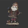 Christmas Santa Claus Figurine Ornament On Wooden Table Furniture Decor