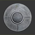 UFO Shaped Disc Structure Featuring Circular Dome And Geometric Texture On Gray Surface 3d model