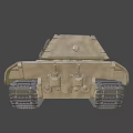 Military Gray Armored Tank With Long Gun Barrel Heavy Tracks And Reinforced Turret
