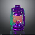 Colorful Decorative Lantern With Glass Shade Metal Frame And Vibrant Glow
