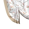 White Curtains With Pink Floral Pattern Beige Border And Tieback Design 3d model