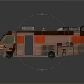 Modern RV Interior With Open Layout Kitchen Furniture Appliances And Cabinets