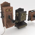 Vintage Daily Electrical Appliances Vintage Telephones With Classic Wooden Design And Retro Style