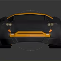 Modern Silver Sports Car with Orange Accents Sleek Design And Transparent Roof