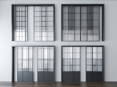 Modern sliding door Changhong glass sliding door 3d model