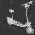 Electric Scooter with Black Seat Metal Frame and Large Front Wheel Design
