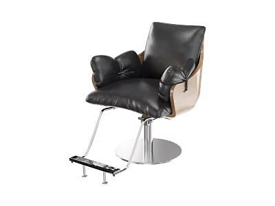 Black Leather Massage Chair With Comfortable Armrests And Metal Base Footrest 3d model