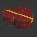 Red Heart Shaped Decorative Box With Yellow Ribbon For Daily Household Use