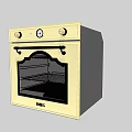 Retro Style Smeg Oven With Cream Color And Control Knobs For Modern Kitchens 3d model