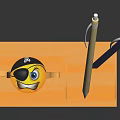 Wooden Desktop Hourglass with Pink Sand and Pen Stand Featuring Eye Design and Pens
