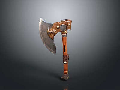 Vintage Handcrafted Axe Featuring Sharp Metal Blade And Sturdy Wooden Handle Design 3d model