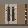 Modern Built in Wooden Bookcase With Shelves Books And Decorative Lighting