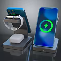 Multi Device Charging Station With Mobile Phone Smartwatch And Wireless Earbuds Case 3d model
