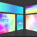 Colorful Gradient Lightbox Display With Science Technology Logo And 2023 Illumination