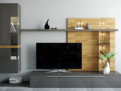 Modern TV Cabinet TV Cabinet Wall Cabinet Ornaments Combination 3d model