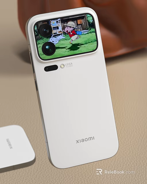 Xiaomi White Smartphone Rear View With Leica Camera And Screen 3d model 