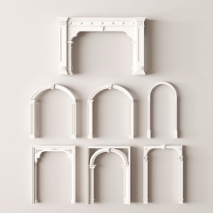 European-style window cover window pass 3d model