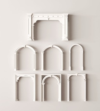 European-style window cover window pass 3d model