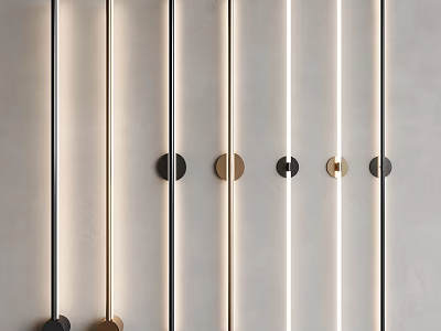 Modern Minimalist Wall Sconces with Linear Metal Bases and Ambient Lighting for Interior Spaces 3d model