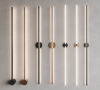 Modern wall lamp minimalist linear wall lamp wall washer lamp combination 3d model