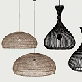 Handwoven Rattan Pendant Lights With Modern Natural Design And Hanging Shapes