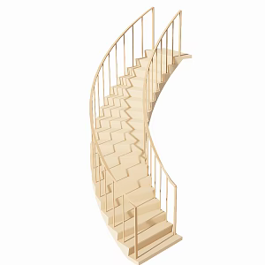 Arc Stairs Metal Stairs Indoor Handrail Stairs 3d model