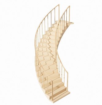 Arc Stairs Metal Stairs Indoor Handrail Stairs 3d model