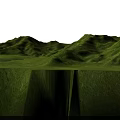 Garden Landscape Design Featuring Green Rolling Hills And Lush Grass Terrain 3d model