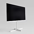 Sleek Modern TV Design With White Frame Black Screen On Stand For Home
