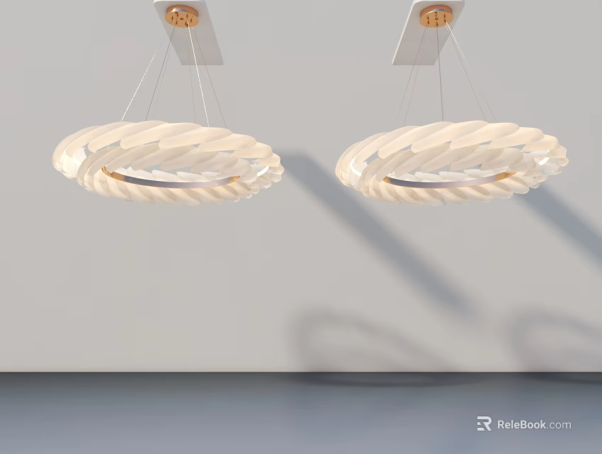 Contemporary Flat Door Interior Design With White Walls Gray Floor And Pendant Lighting 3d model 
