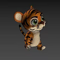 Cute Baby Tiger 3D Animated Character In Cartoon Style For Game And Film