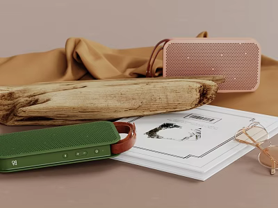 Colorful Portable Bluetooth Speakers With Lifestyle Accessories 3d model