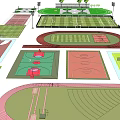 Basketball Court Design With Various Flooring Types And Marking Layouts