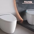 Modern Two White Toilets POLIFORM Design With Curved Lighting Interior 3d model