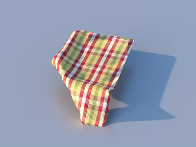 Red Yellow Green Checkered Cloth Napkin For Daily Table Use And Decoration 3d model