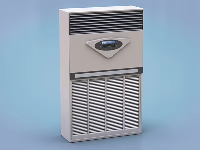 Industrial Equipment Vertical White Unit With Digital Display And Grille Panels 3d model