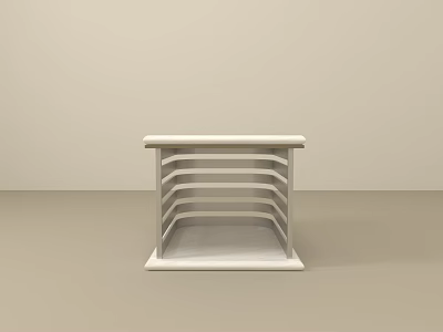 Sleek White Side Table With Minimalist Layered Structure For Modern Living Spaces 3d model