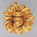 Assorted Cookies And Pastries On Glass Pedestal Trays With Pink Bow Decoration