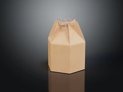 Brown Paper Gift Bag With String Tie For Eco Friendly Gift Packaging 3d model