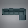 Modern Dark Green Leather L Shaped Sectional Sofa With Comfortable Spacious Seating 3d model