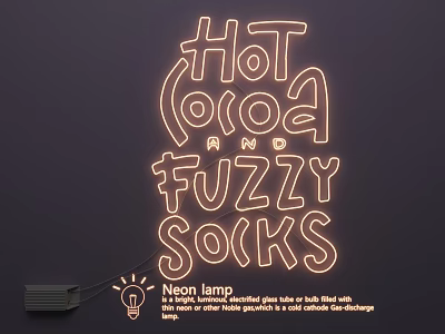 Stylish Neon Lighting Combinations With Hot Cocoa And Fuzzy Socks Design 3d model