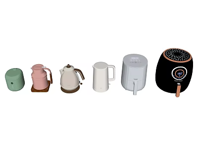 Modern Colorful Kitchen Appliances With Various Styles And Functional Designs 3d model