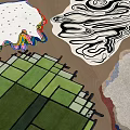 Modern carpet combination 3d model