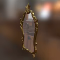 Elegant Golden Mirror With Ornate Carved Frame For Home Interior Decor