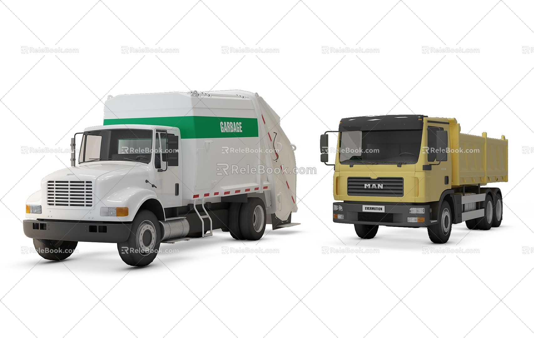 Modern garbage truck truck garbage pickup truck 3d model